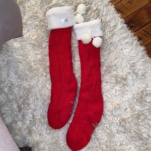 Victoria’s Secret knit Christmas slipper socks